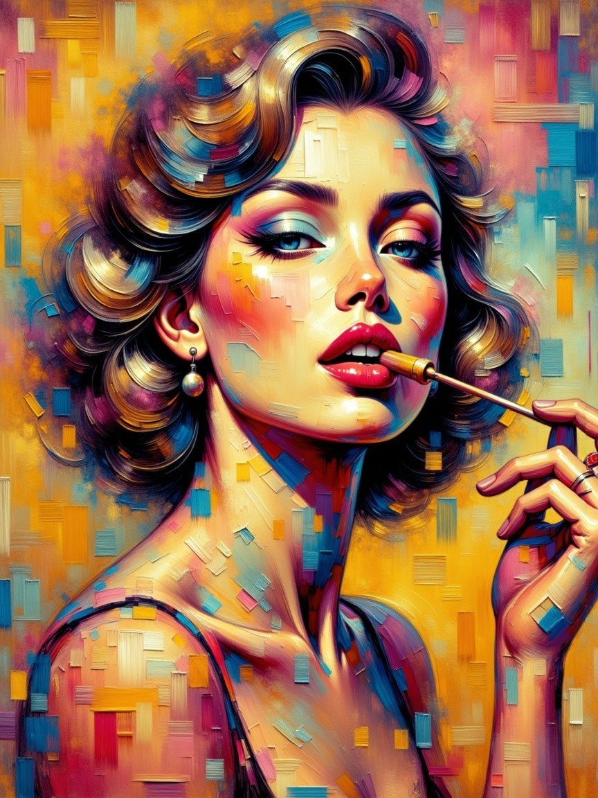 Vintage-Inspired Portrait of a Confident Woman