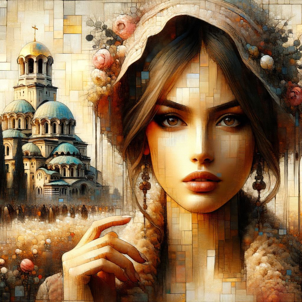Portrait of a Woman with Eastern European Architecture