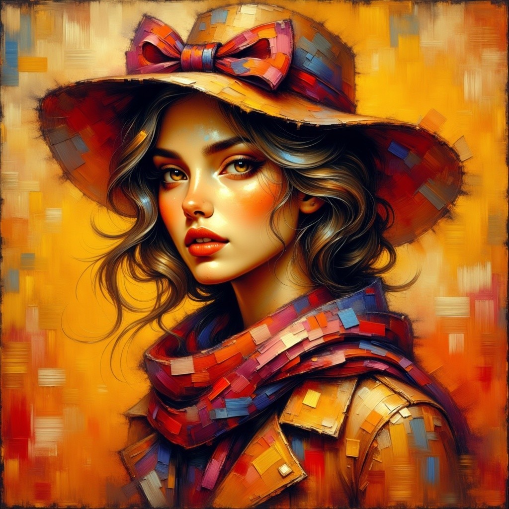 Portrait of a Confident Young Woman with Vibrant Background