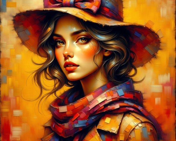 Portrait of a Confident Young Woman with Vibrant Background
