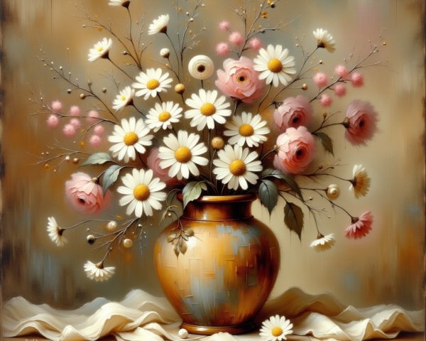 Elegant Bouquet of Daisies and Roses in Vase