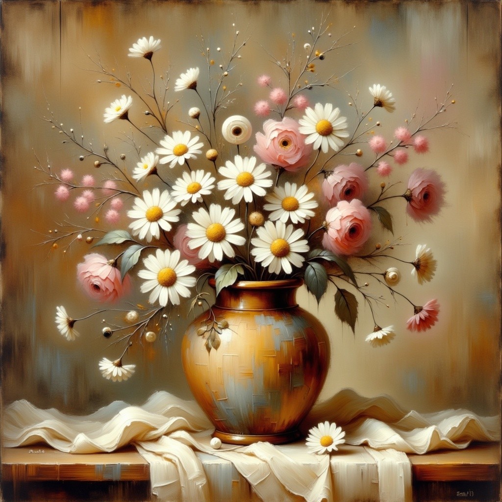 Elegant Bouquet of Daisies and Roses in Vase