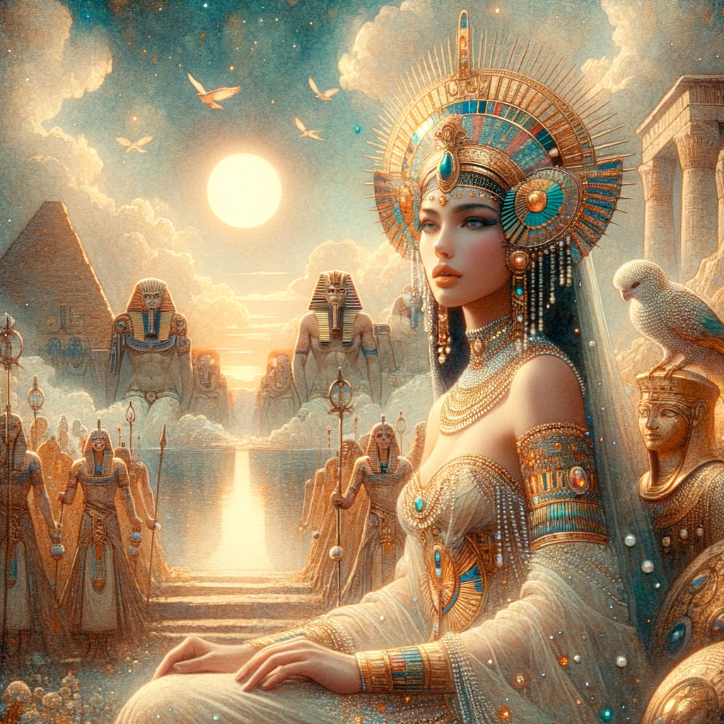 Majestic Fantasy Scene in Ancient Egypt with Jewelry