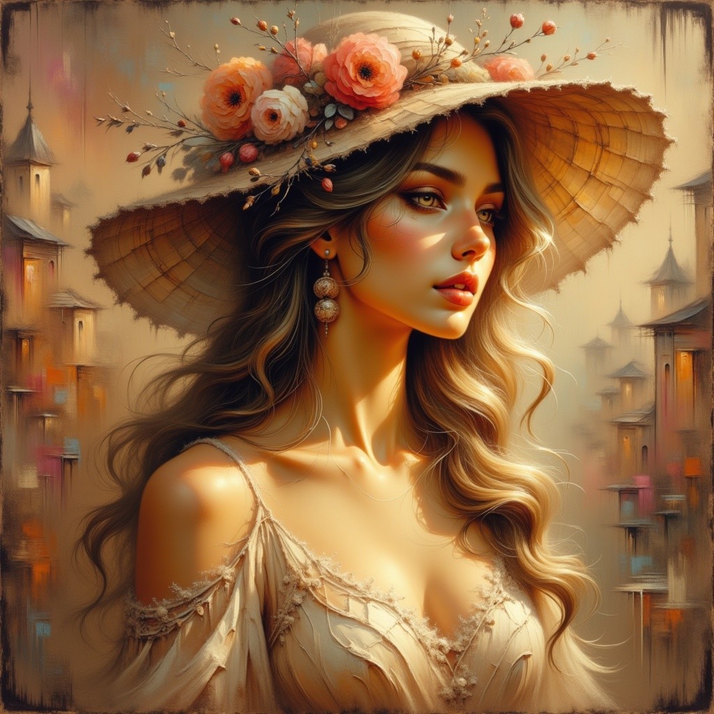 Digital painting of a woman in Dutch Master style