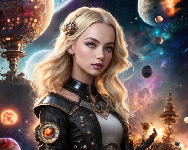 Fantasy Portrait of Woman in Steampunk Attire