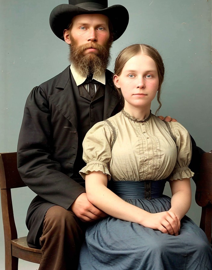 Portrait of a Couple in Formal Attire and Soft Background