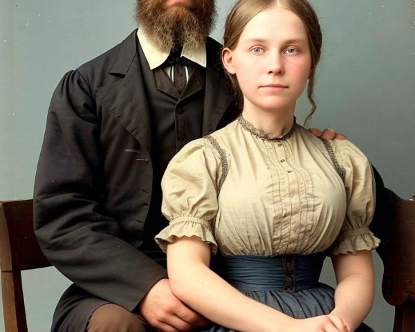 Portrait of a Couple in Formal Attire and Soft Background