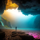 Observation of a Waterfall from a Sunlit Cave