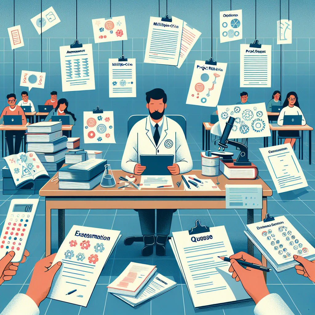 Scientist in Vibrant Laboratory with Research Materials
