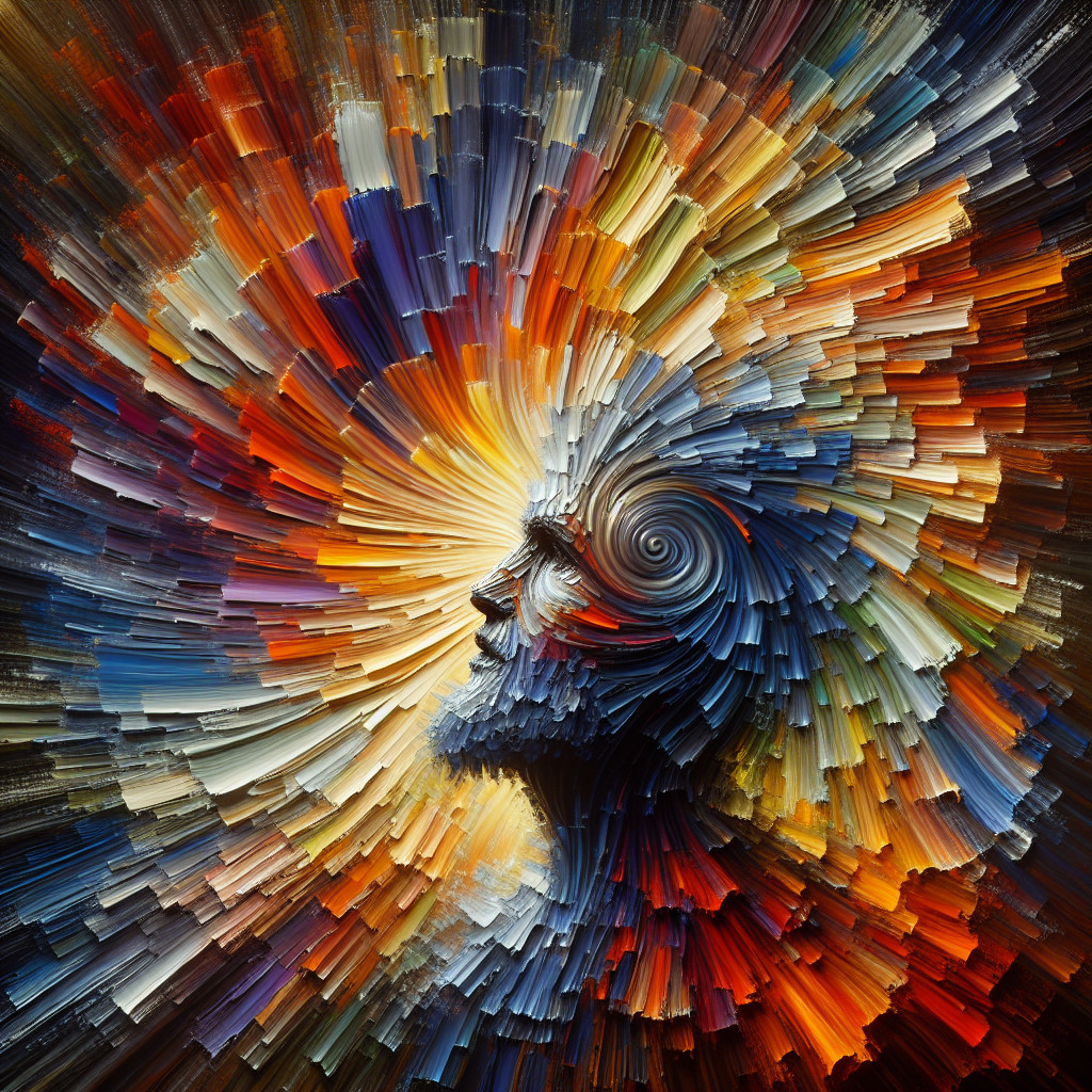 Abstract Human Profile with Spiraling Colors