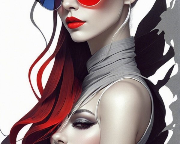 Stylish Women with Bold Hairstyles and Vibrant Colors