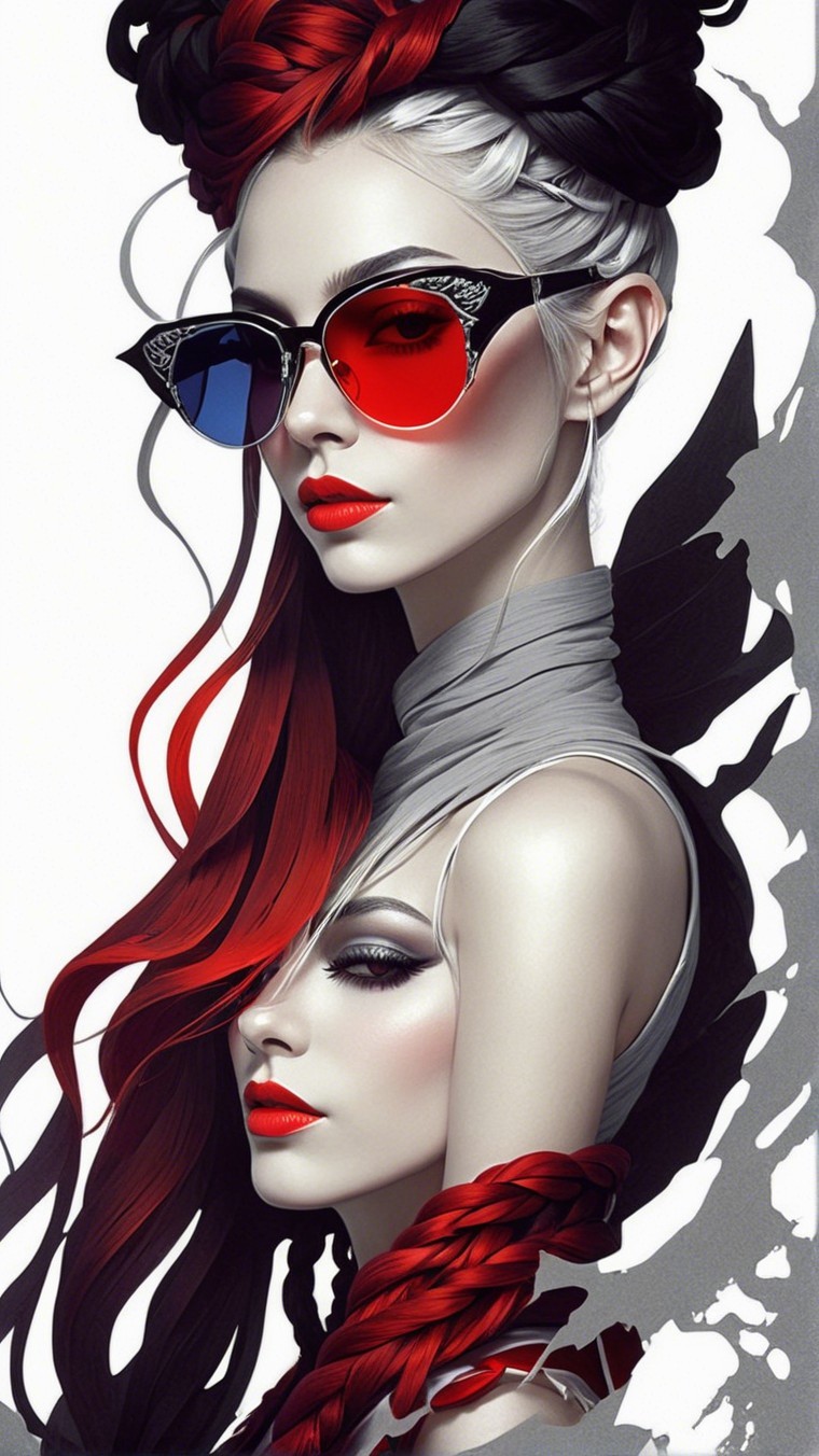 Stylish Women with Bold Hairstyles and Vibrant Colors