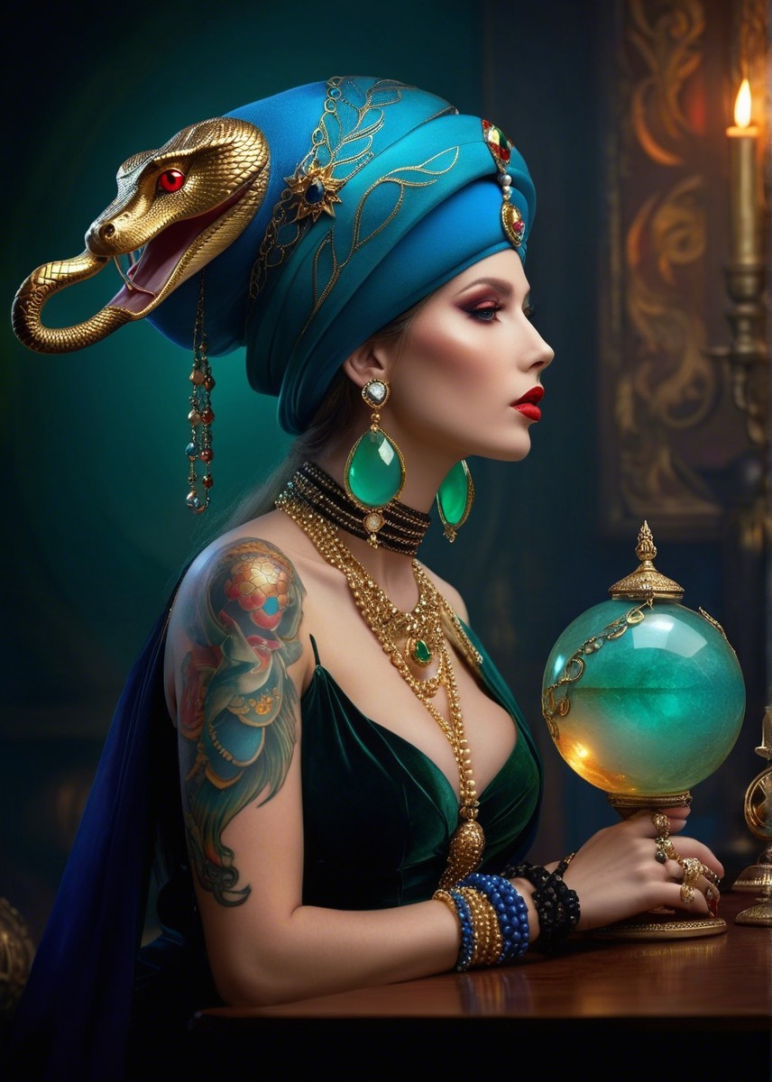 Elegant woman in rich fabrics and ornate jewelry