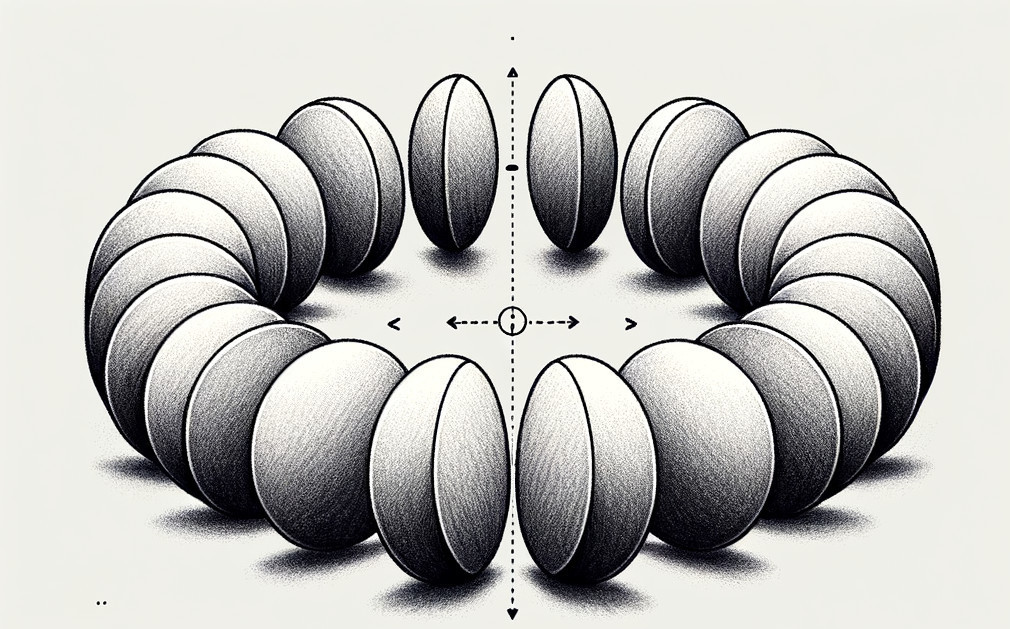 Ellipsoid Shapes in Circular Pattern with 3D Effect
