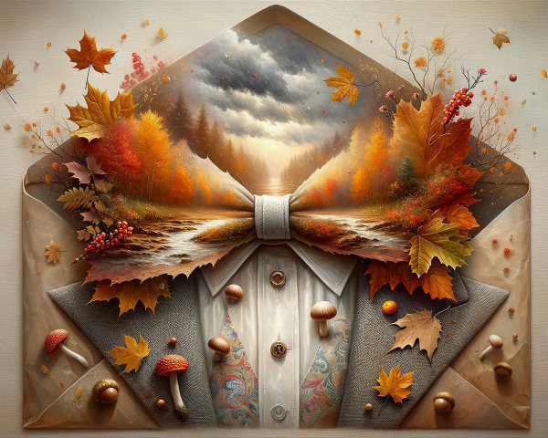 Artistic Envelope Revealing Vibrant Autumn Landscape