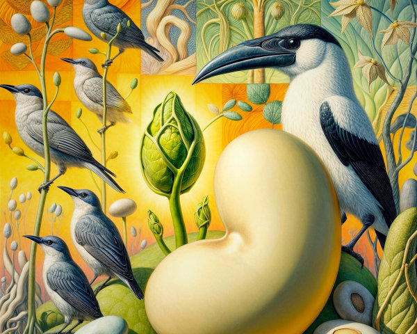 Surreal Scene of Nature with Abstract Elements