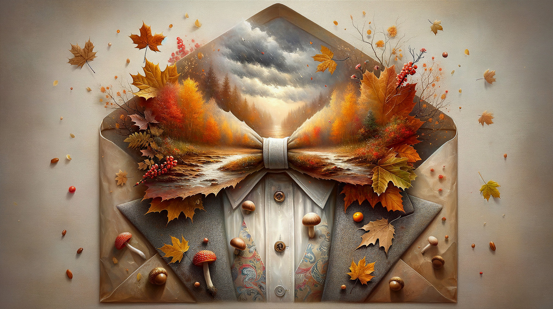 Artistic Envelope Revealing Vibrant Autumn Landscape