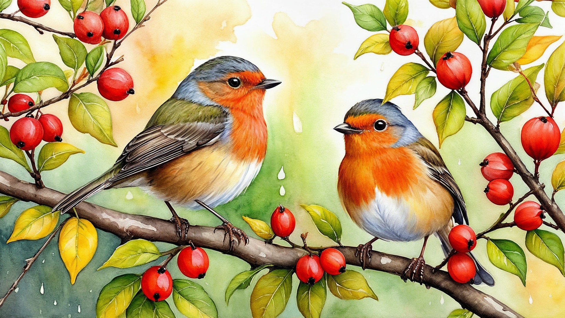 Colorful Birds Among Nature's Beauty