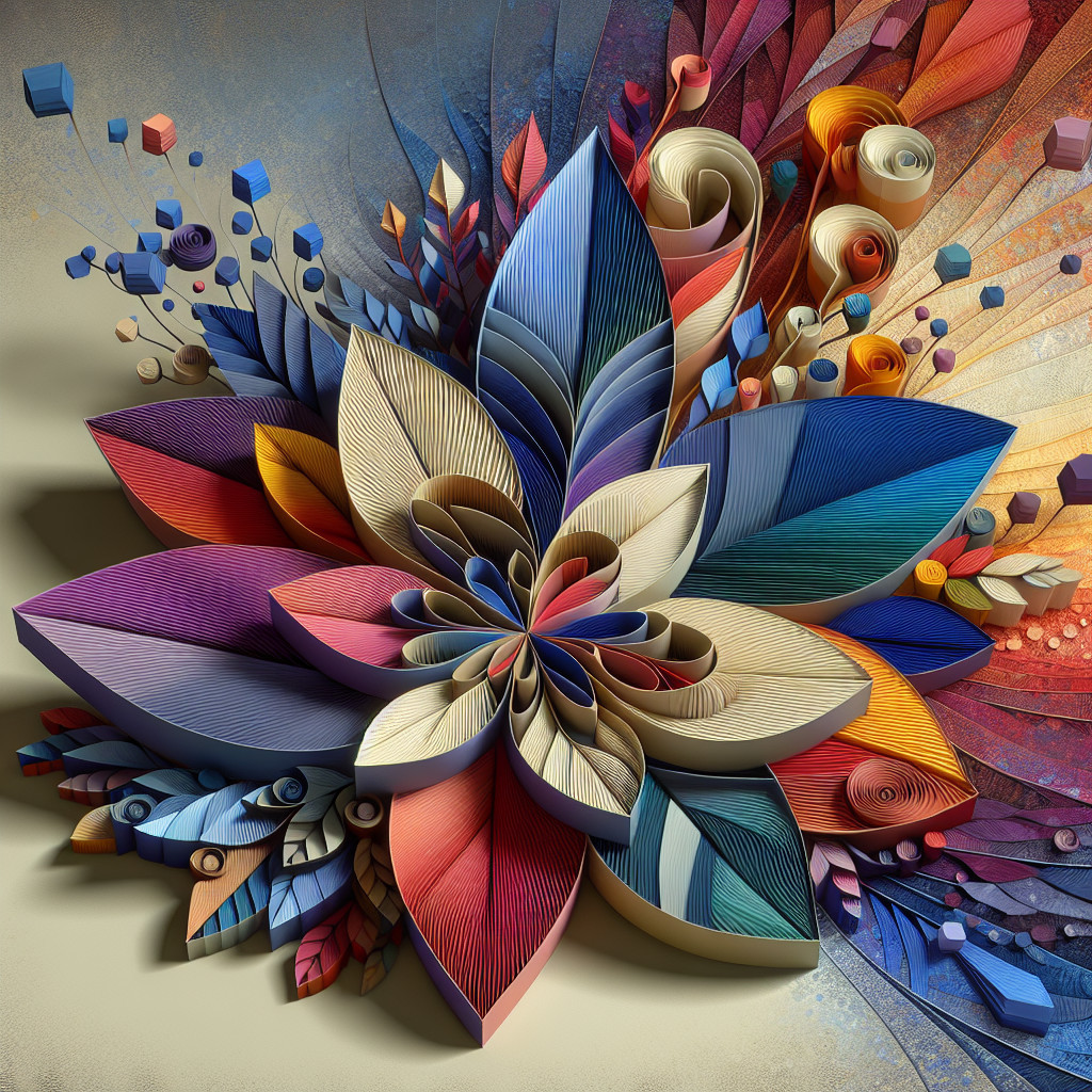 Three-Dimensional Floral Paper Design with Colorful Layers