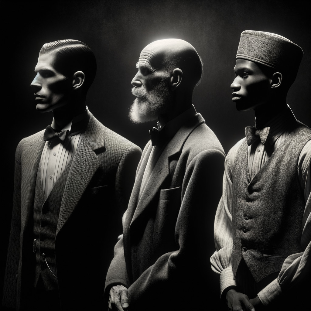 Three Mannequins Showcasing Diverse Fashion Eras