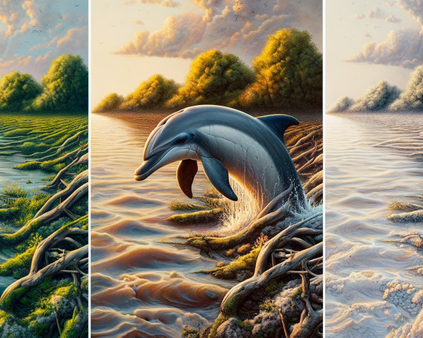 Triptych Displaying Water and Nature's Beauty