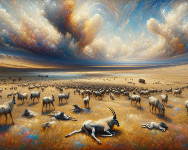 Vibrant Landscape with Sheep and Dramatic Sky
