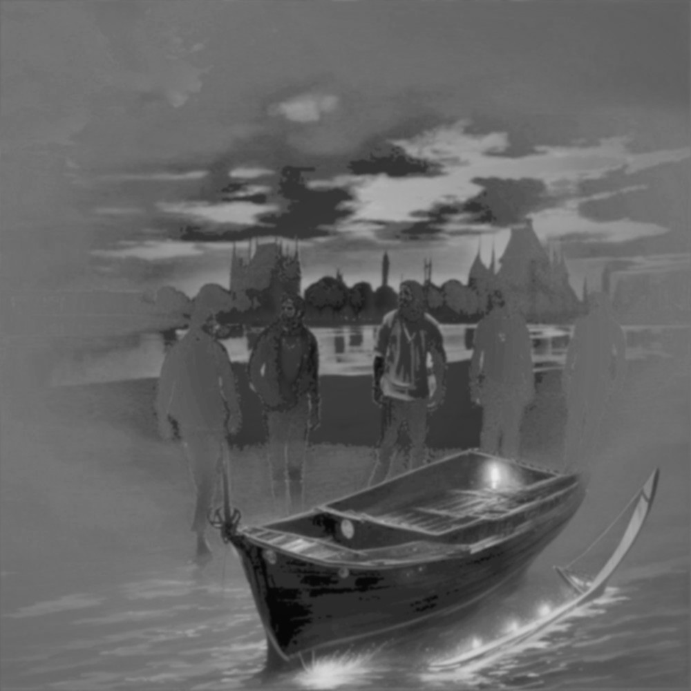 Solitary Boat on Still Water Under Overcast Sky