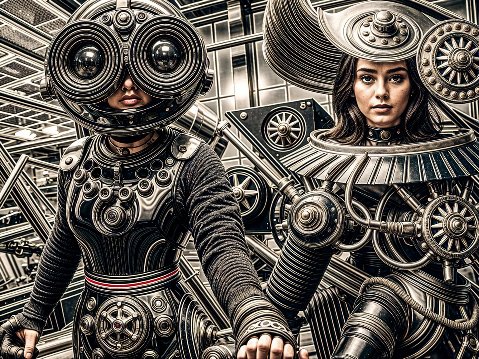 Futuristic Women in Steampunk-Inspired Outfits