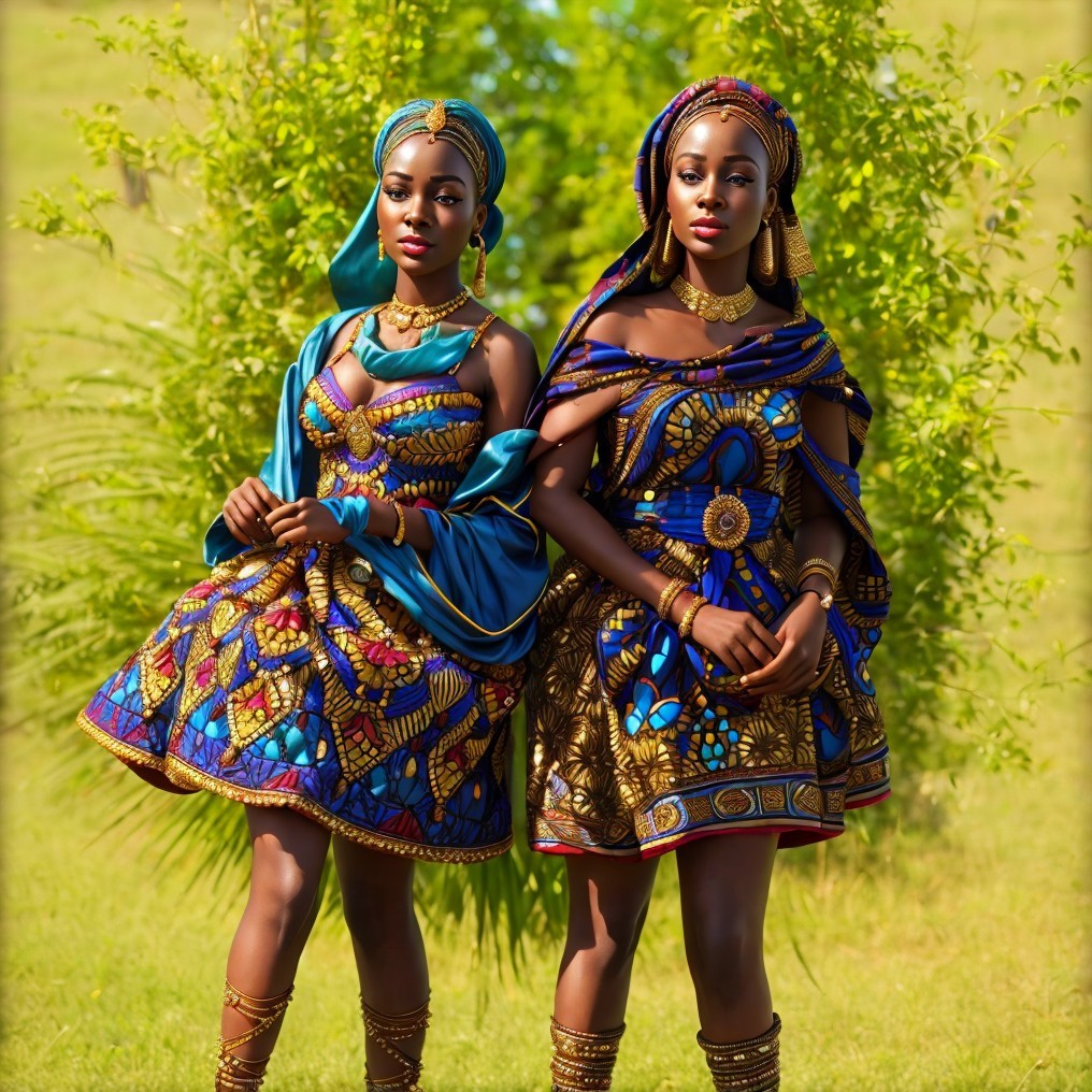Elegant Women in Vibrant Traditional African Attire