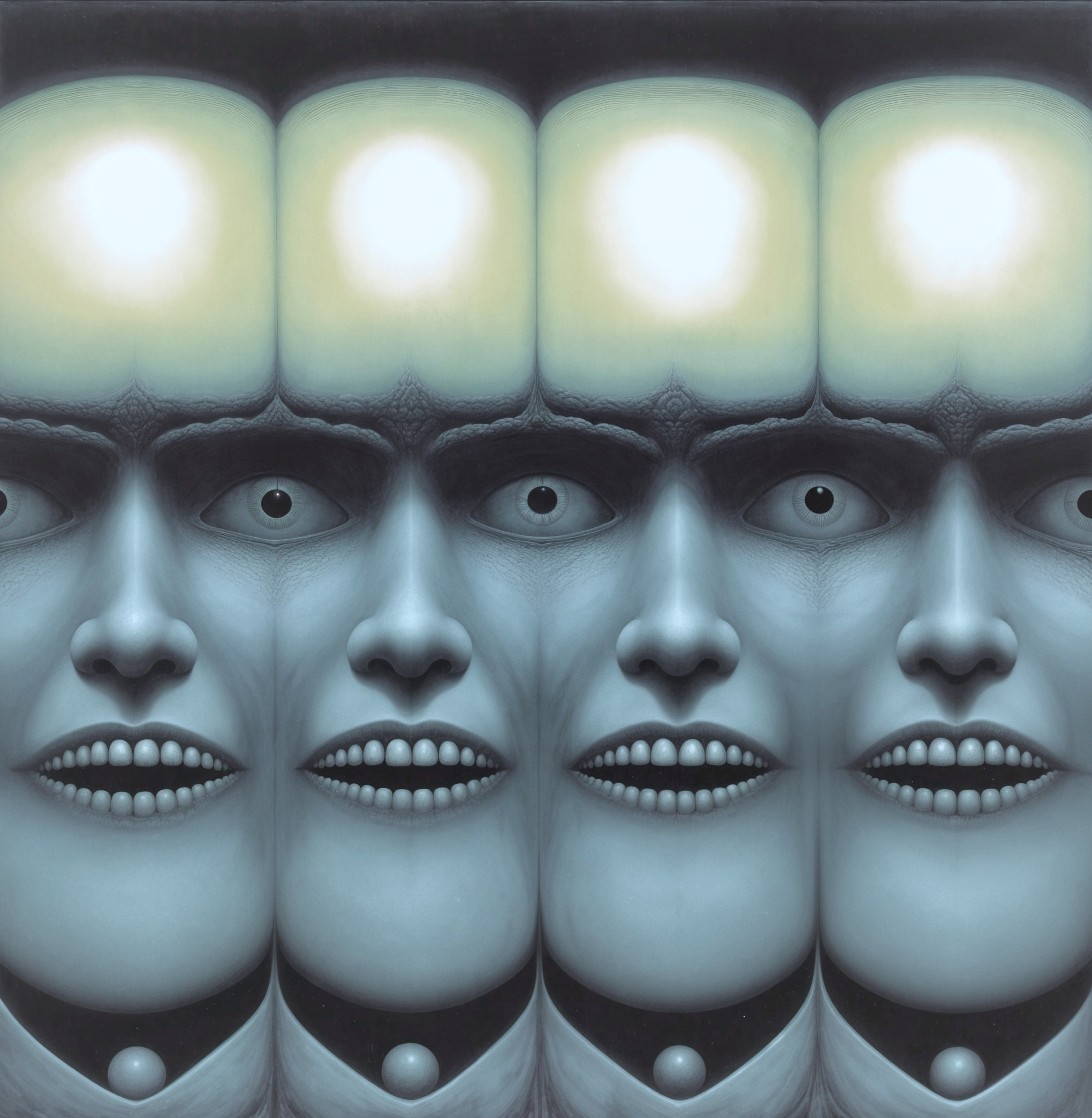 Surreal Artwork of Four Distorted Human Faces