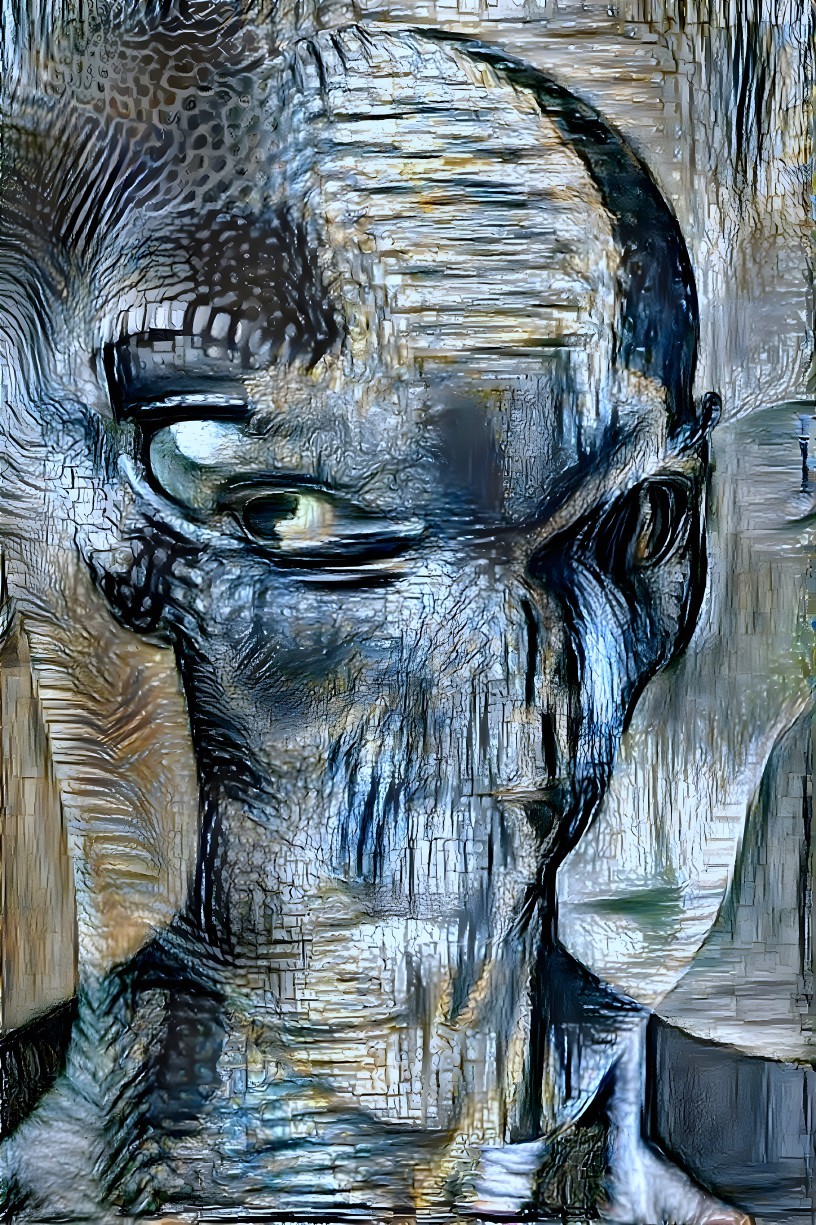 Abstract Alien Figure with Textured Patterns