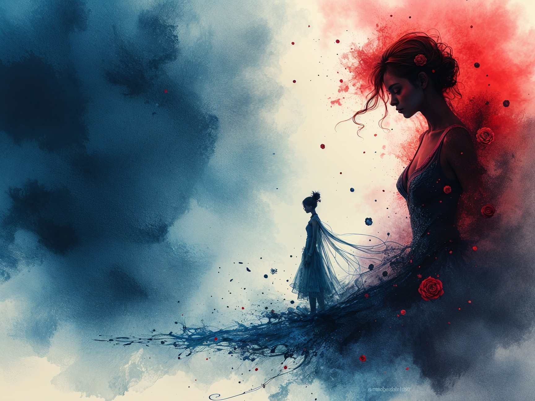 Vibrant Illustration of Ethereal Figures and Colors