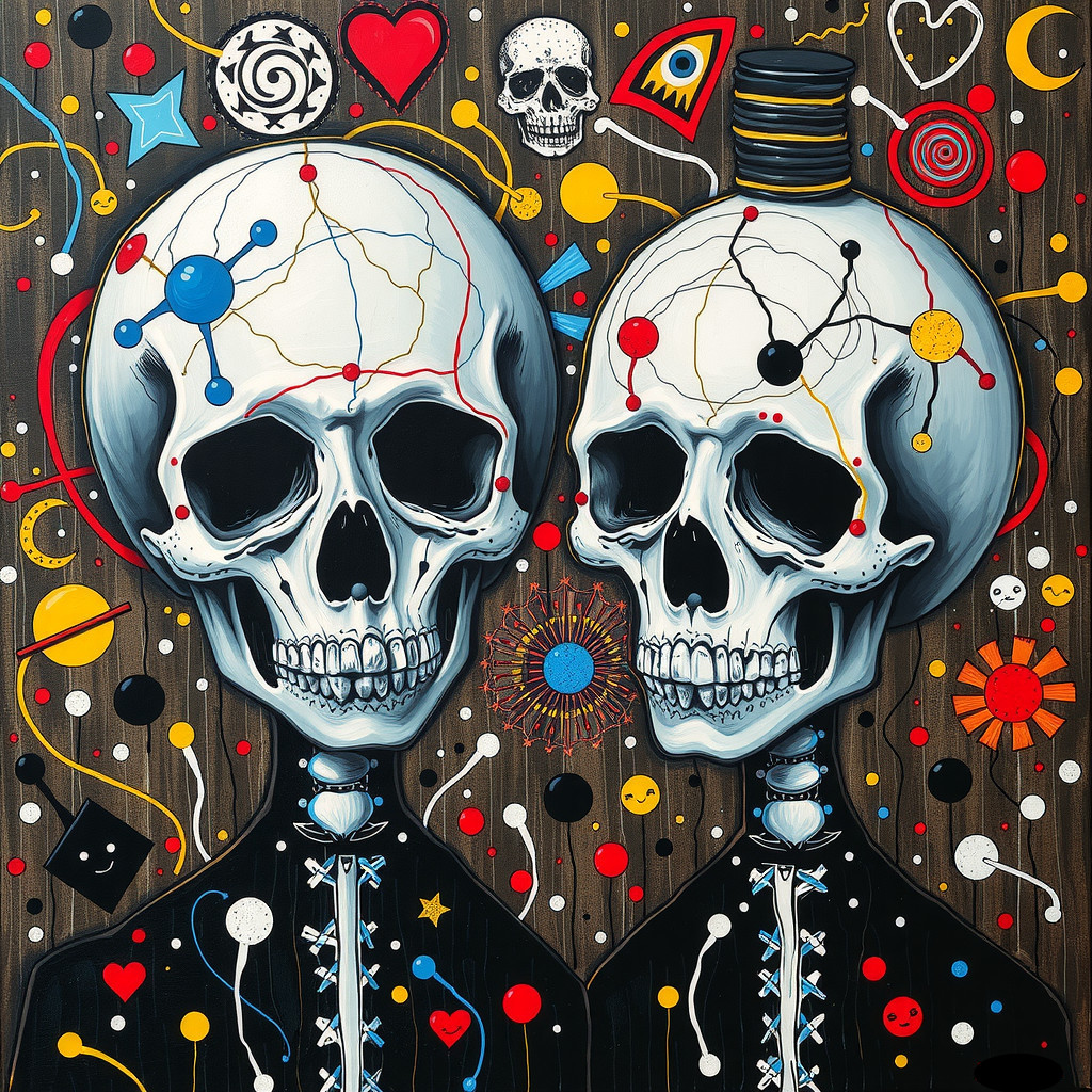 Stylized Skulls with Colorful Geometric Patterns