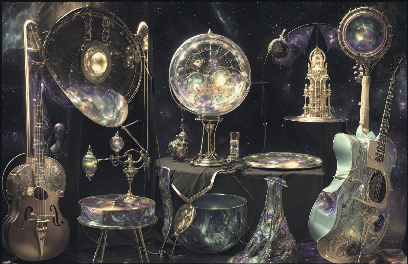 Cosmic-Themed Instruments and Objects in Deep Space