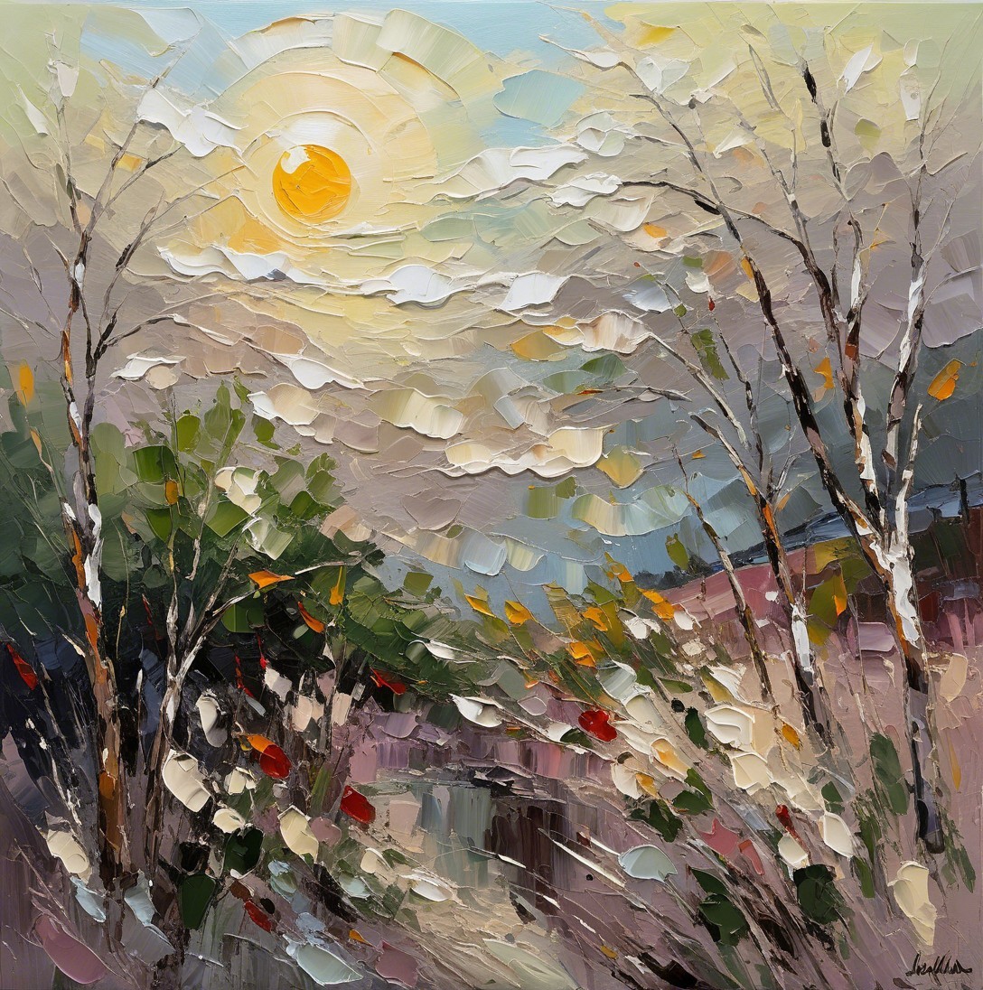 Serene Landscape at Dusk with Soft Sky Hues