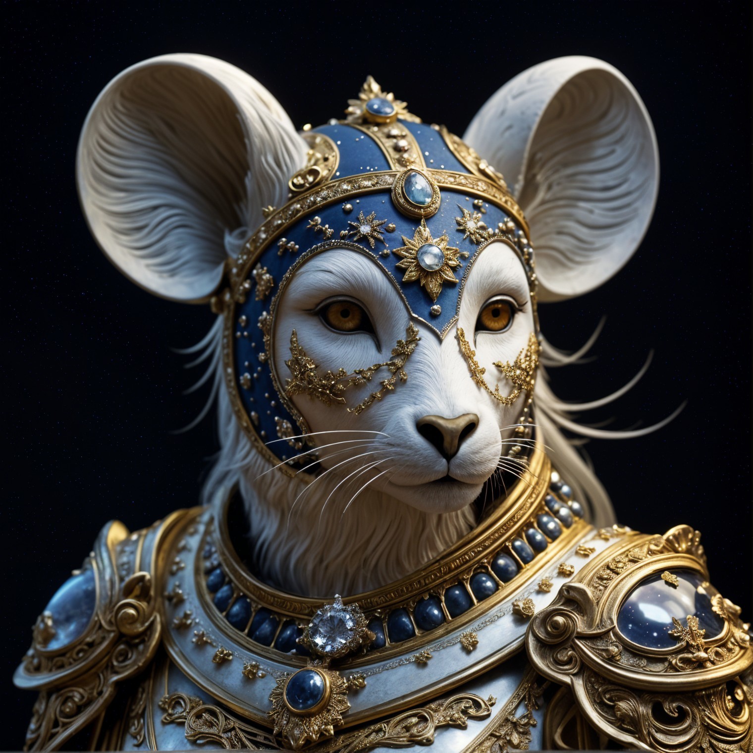 Majestic Creature in Golden Armor with Jewel Details