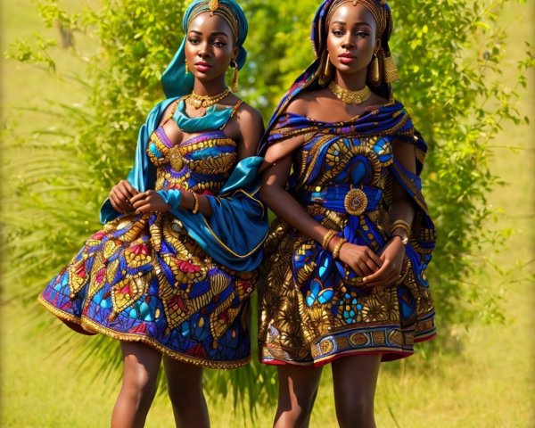 Elegant Women in Vibrant Traditional African Attire