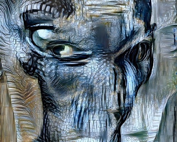 Abstract Alien Figure with Textured Patterns