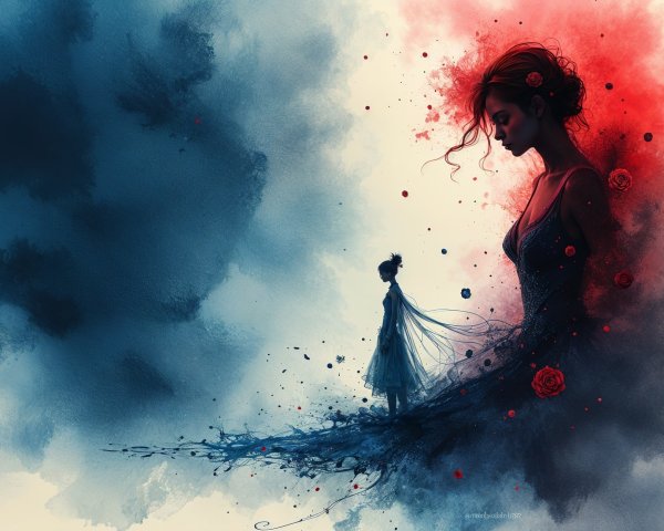Vibrant Illustration of Ethereal Figures and Colors