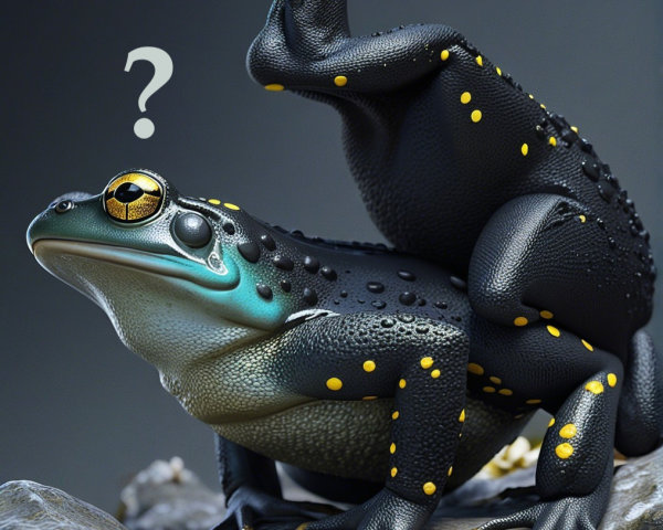 Stylized Frog with Glossy Skin and Vibrant Patterns