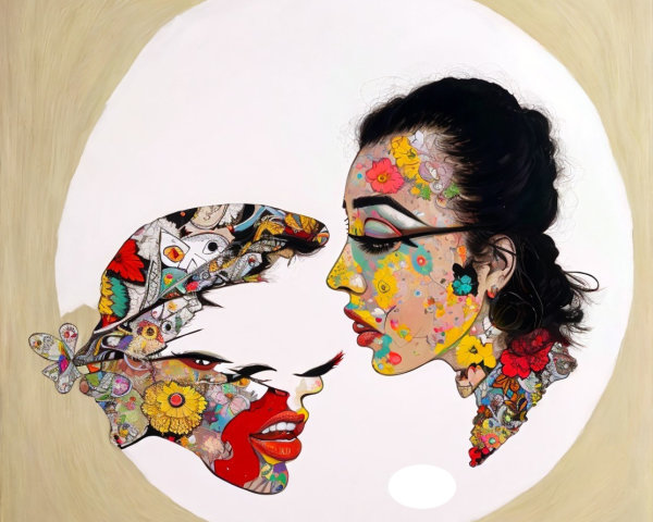 Stylized Profiles with Floral and Abstract Designs