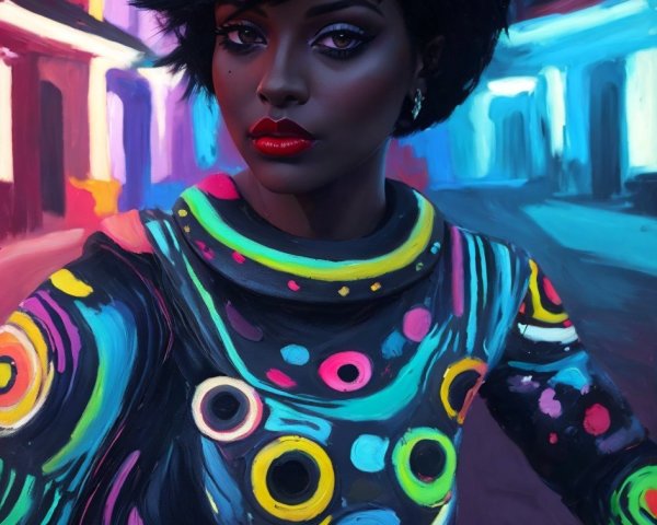 Portrait of a Confident Woman in Vibrant Attire