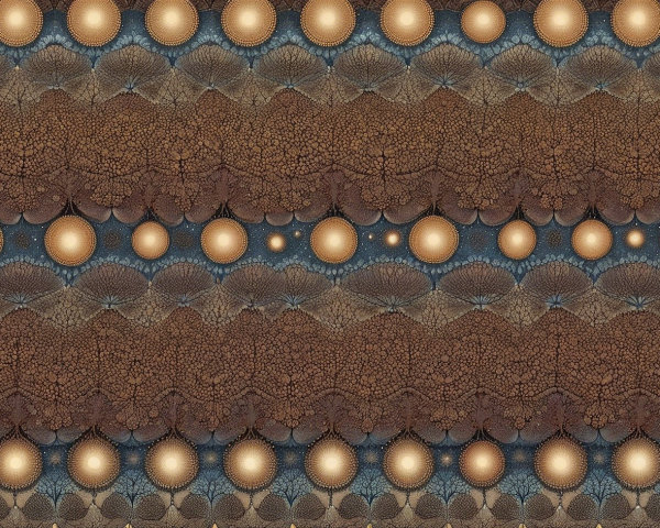 Intricate Pattern of Textured Forms in Brown and Blue