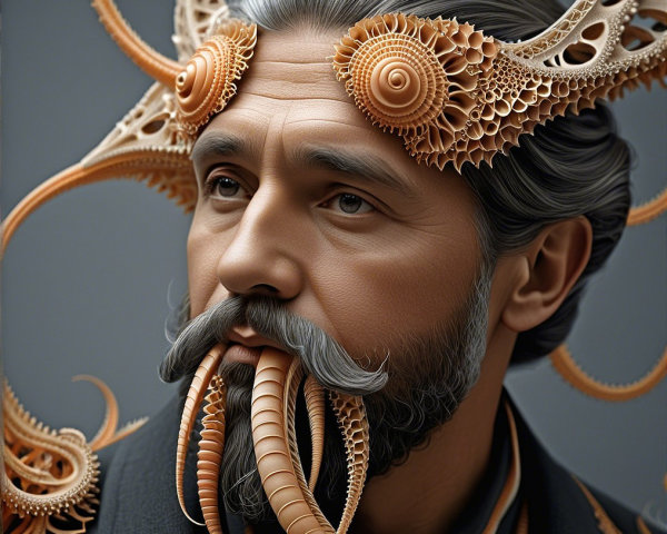 Male figure with octopus-like features and flowing hair