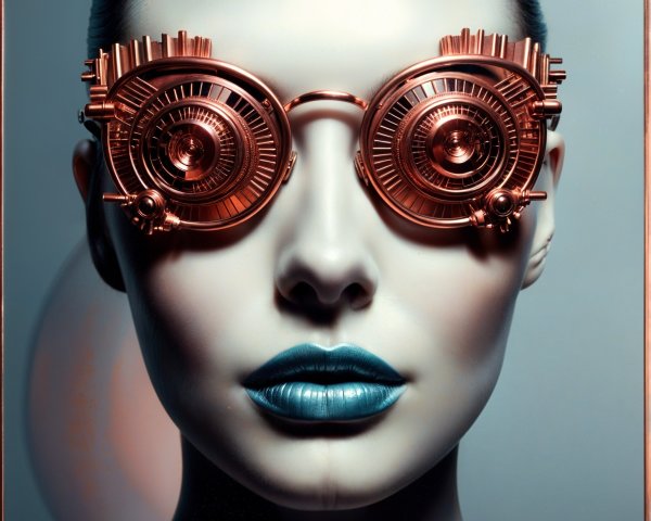 Steampunk-Inspired Fashion with Bold Teal Lipstick