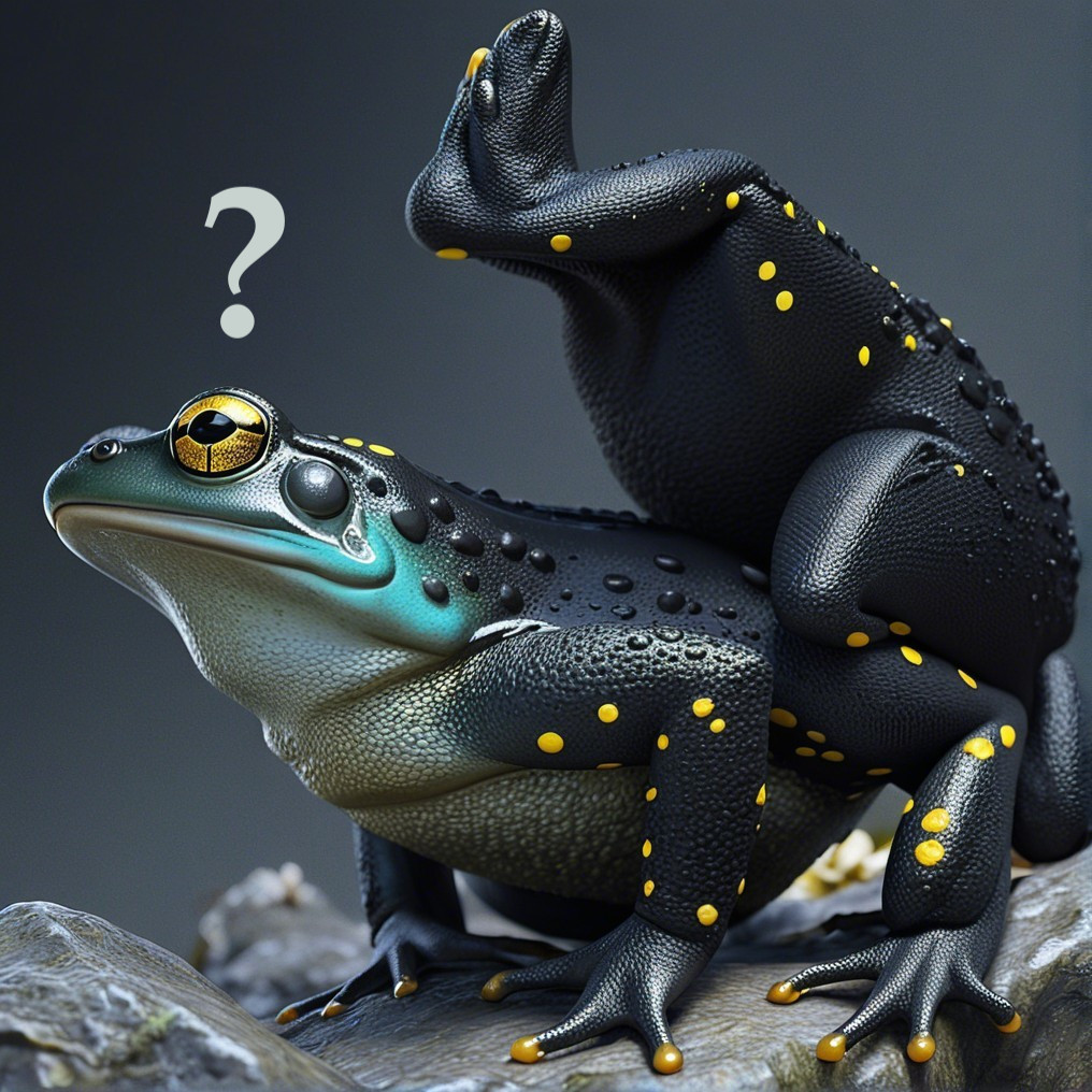 Stylized Frog with Glossy Skin and Vibrant Patterns