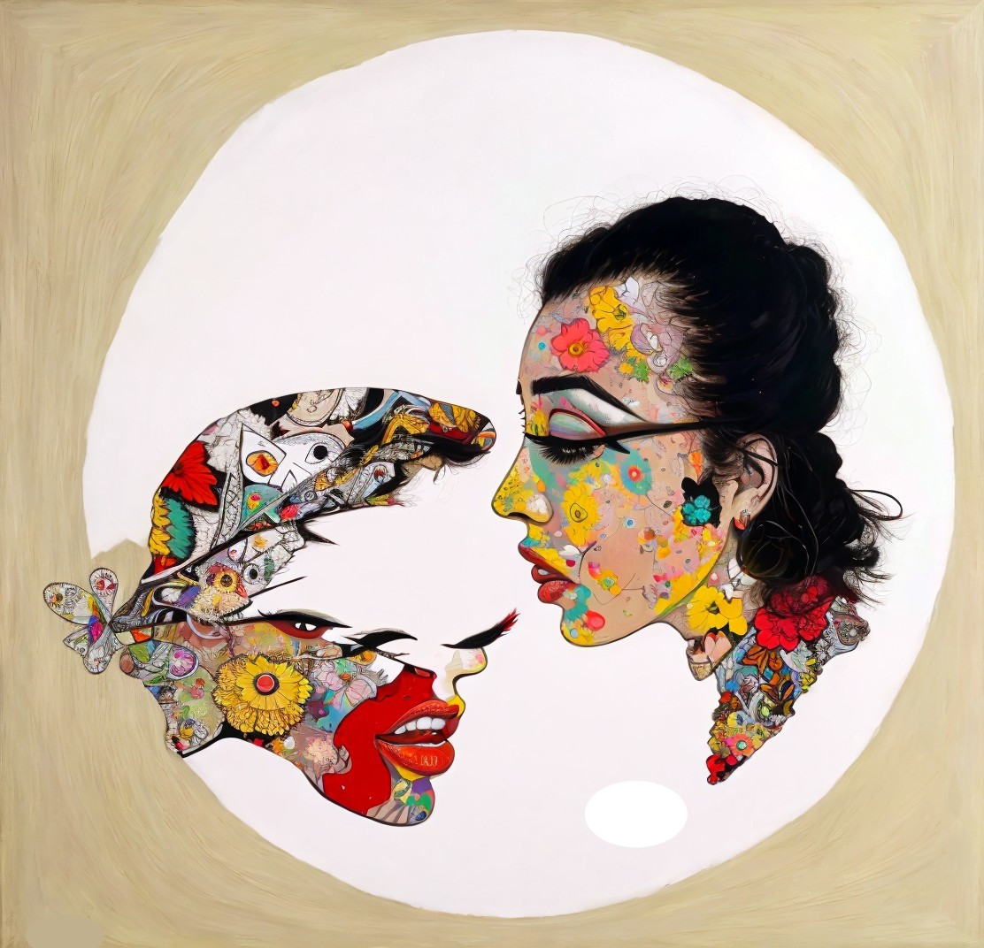 Stylized Profiles with Floral and Abstract Designs