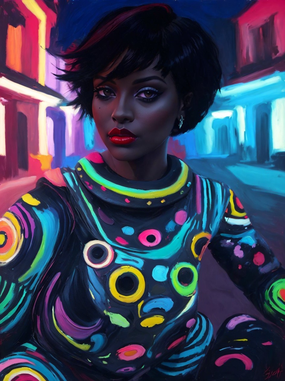 Portrait of a Confident Woman in Vibrant Attire