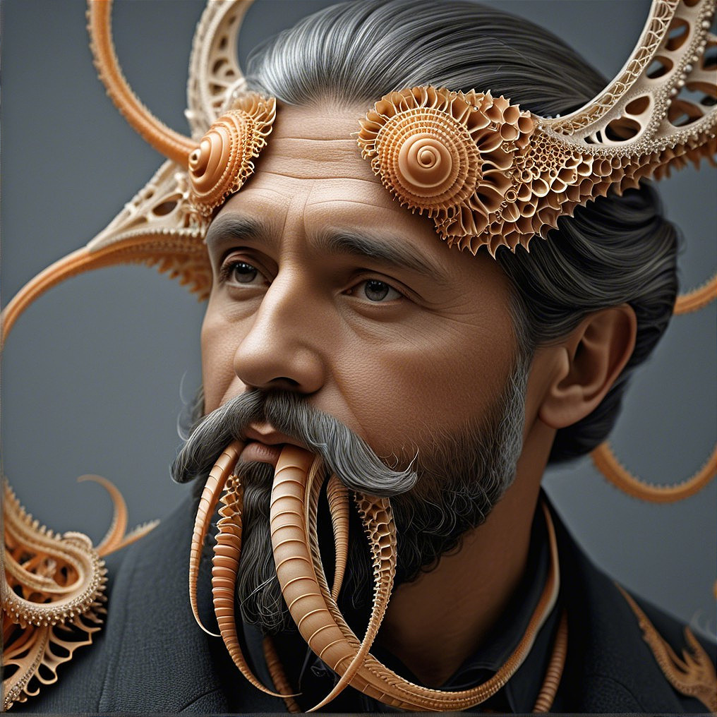 Male figure with octopus-like features and flowing hair