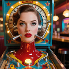 Steampunk Portrait with Metallic Features and Blue Eyes